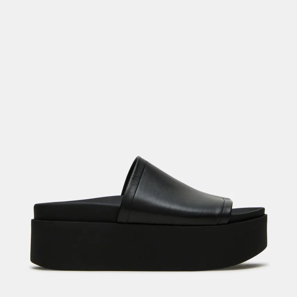 Arvinn Leather Platform Slides