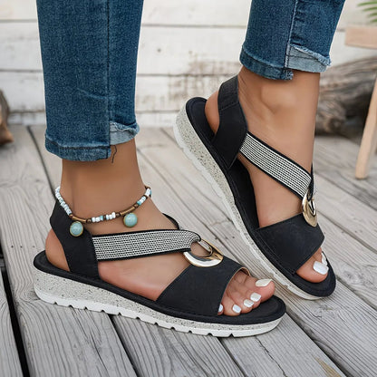 Women’s Buckle Accent Comfort Slide Sandals