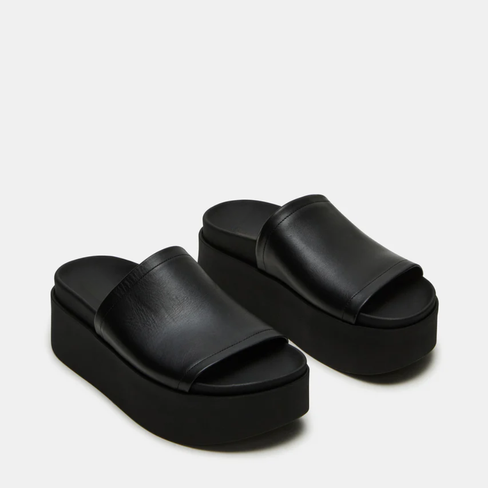 Arvinn Leather Platform Slides