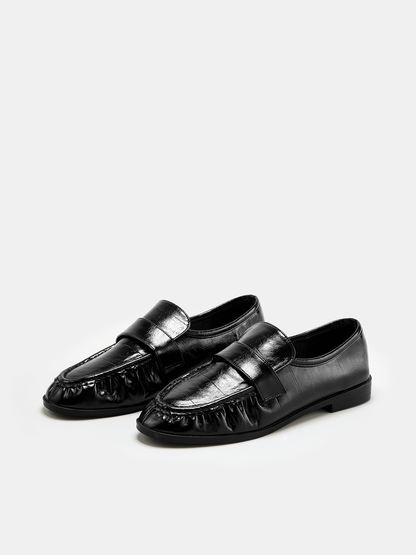 Vintage Ruched Vamp Loafers