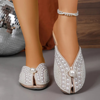 Pearl Embellished Slip-On Comfort Flats