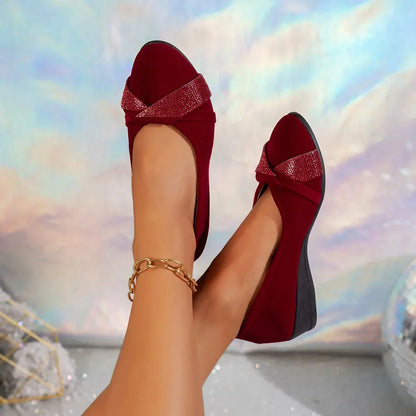 Women’s Lightweight Rhinestone Wedge Shoes