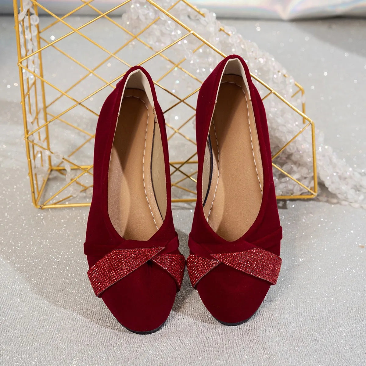 Women’s Lightweight Rhinestone Wedge Shoes