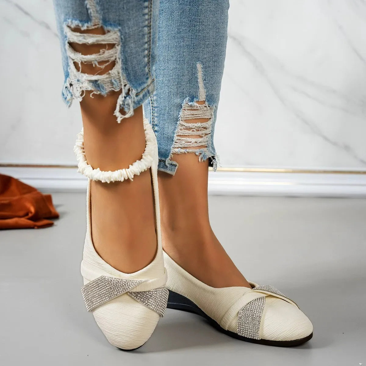 Women’s Lightweight Rhinestone Wedge Shoes