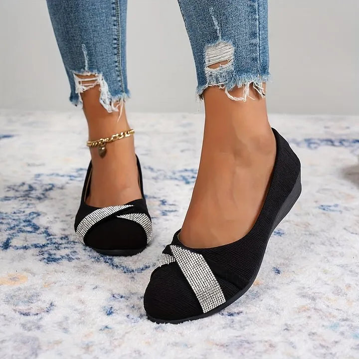 Women’s Lightweight Rhinestone Wedge Shoes