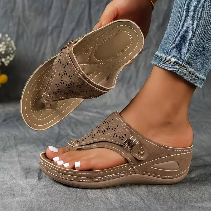 Comfort Cutout Thong Sandals