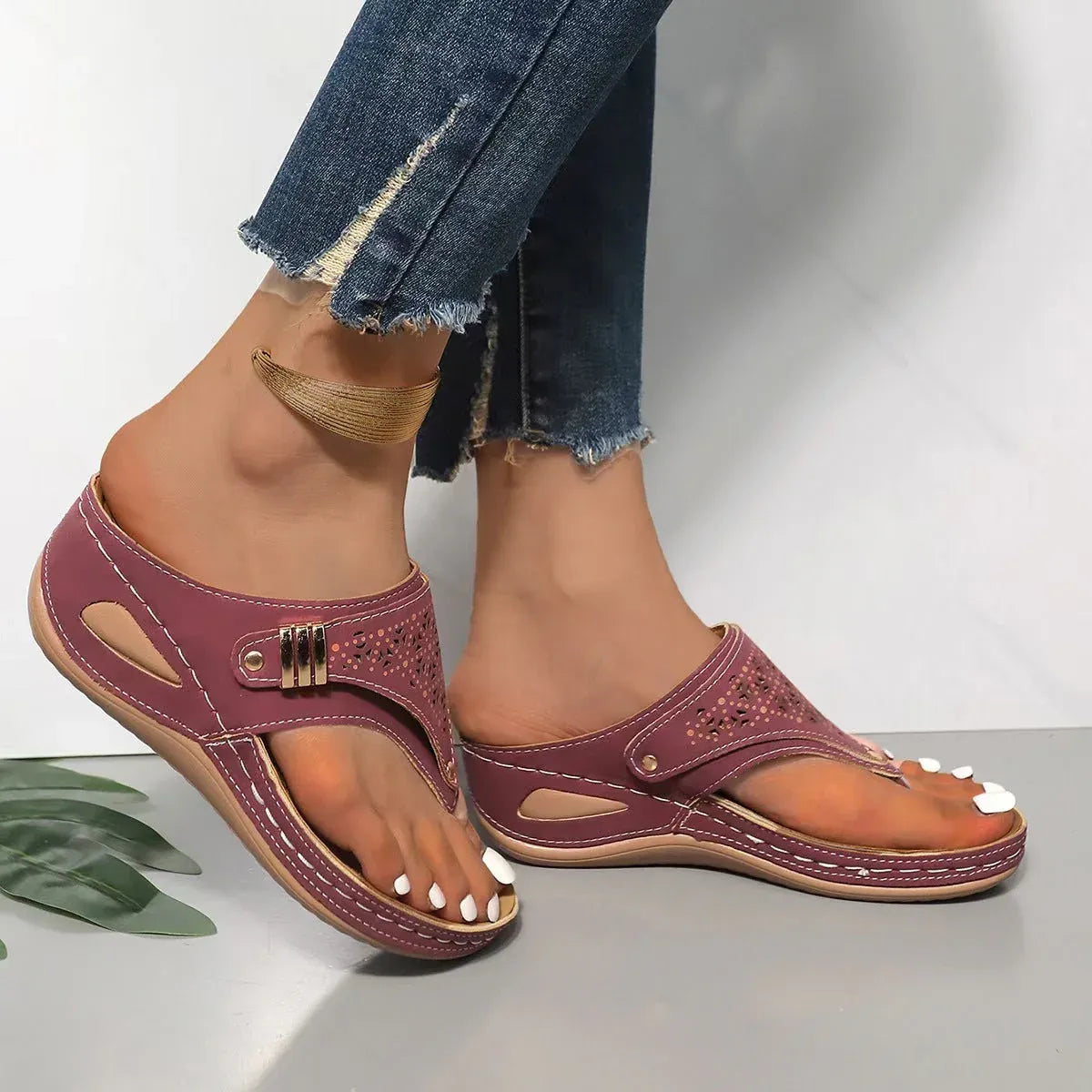 Comfort Cutout Thong Sandals
