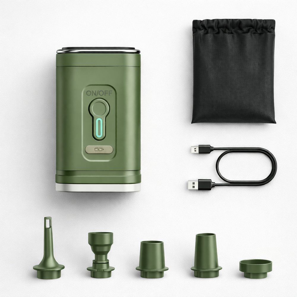 USB-C rechargeable pump with nozzle set