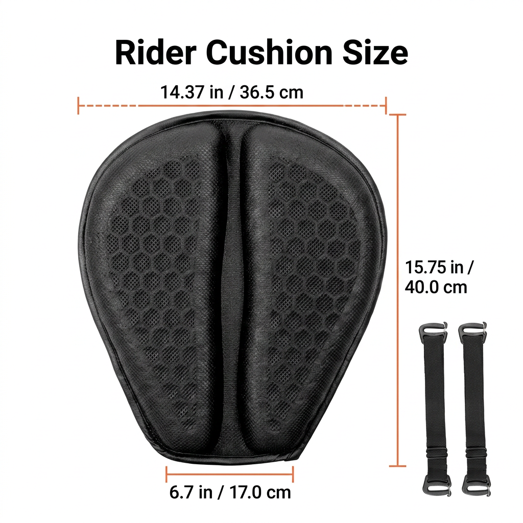 Rider cushion size and dimensions