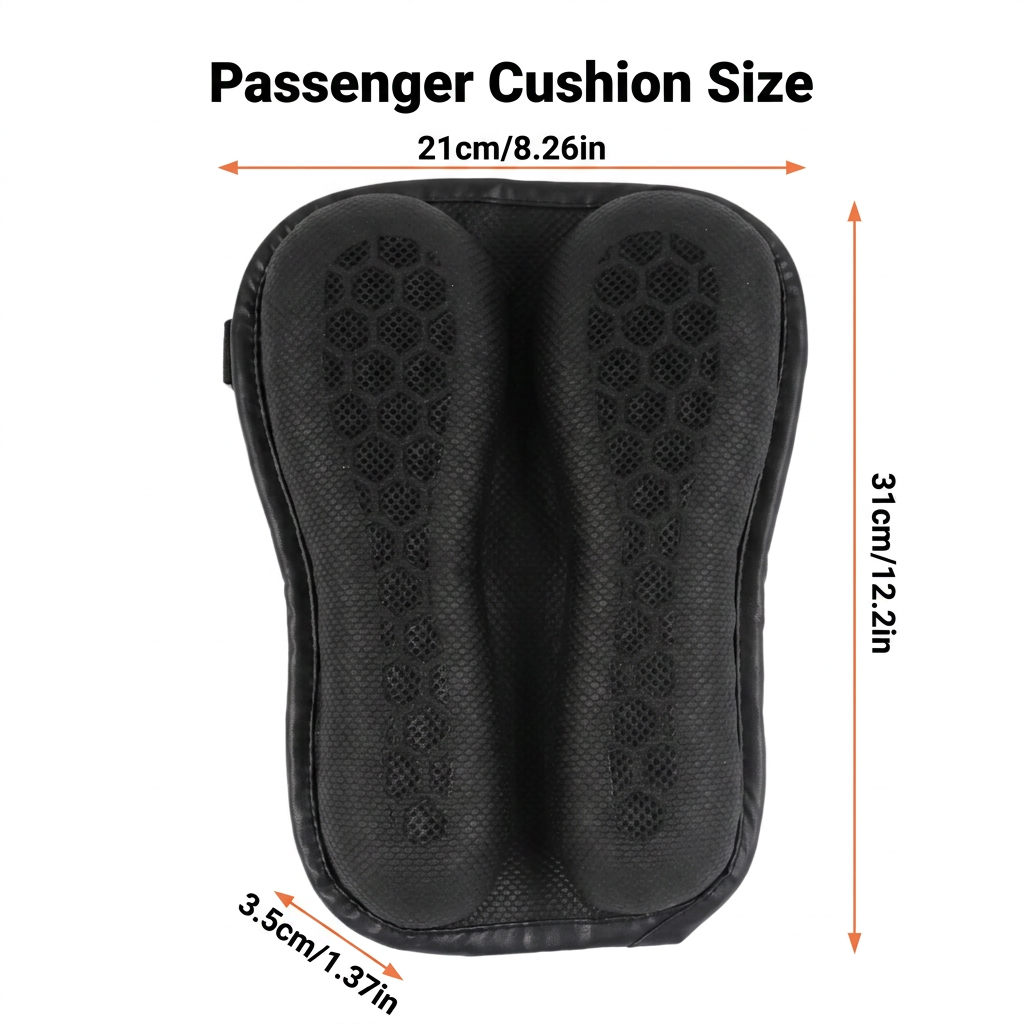 Passenger cushion size and dimensions